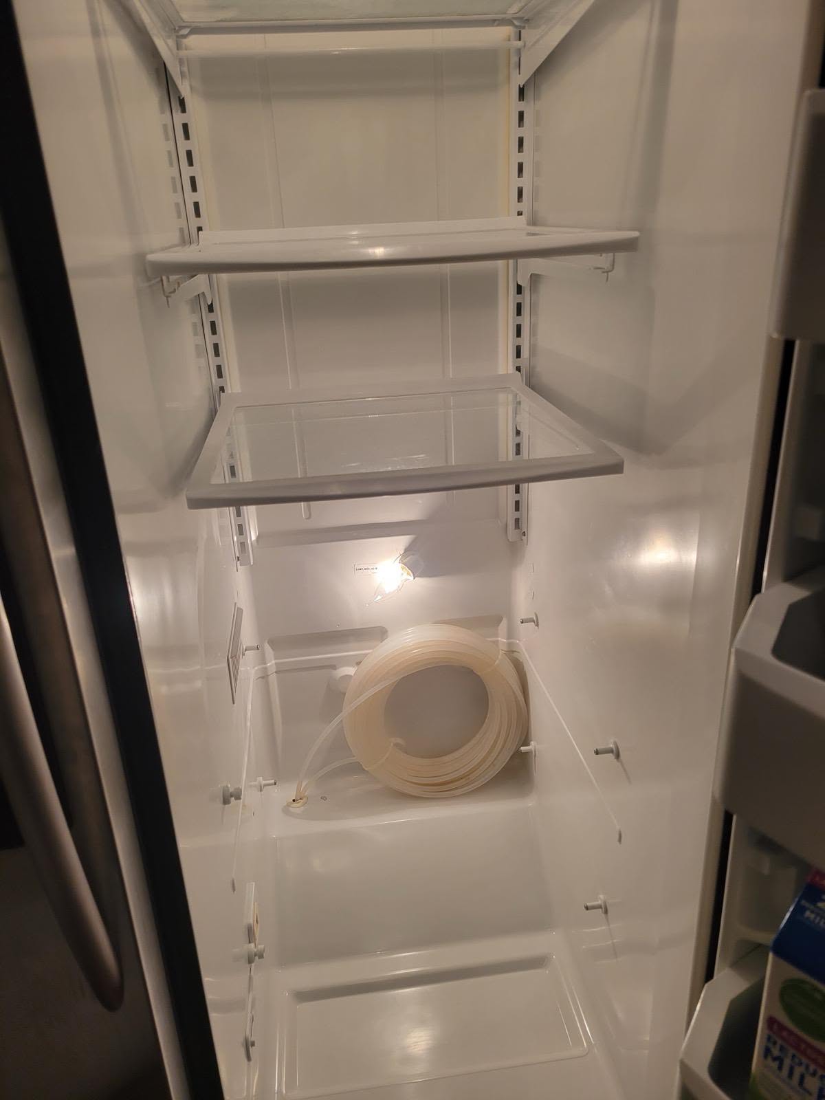 Spotless refrigerator interior after deep cleaning